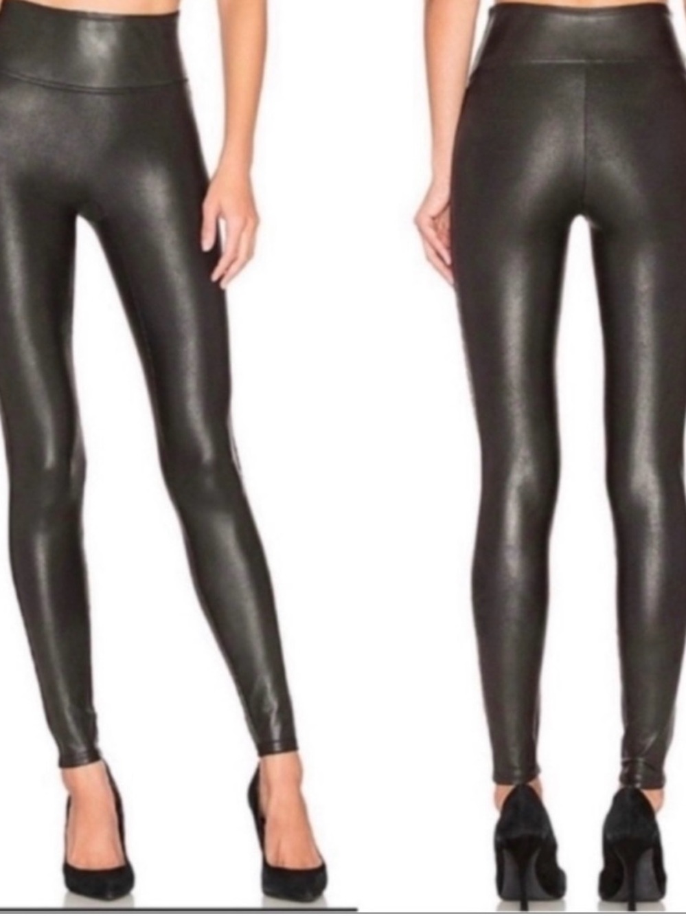 SPANX Black Faux Leather High-Rise Leggings